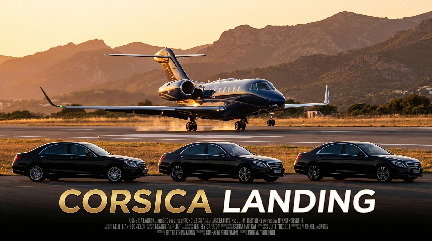 Jet privé atterrissant en Corse